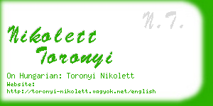 nikolett toronyi business card